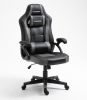 Factory Direct Sale Comfortable Big Size Wide Seat Height Adjustable Swivel Black Orange Leather Office Chair Gaming Chair