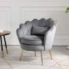 High Quality Luxury Solid Wood Velvet Fabric Metal Leg Design Cushion Seat Hotel Coffee Leisure Chair for Living Room Furniture