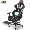 High Quality Luxury rgb Racing Computer Pink and Black 180 Degrees Reclining Gaming Chair with Footrest and massage Pillow