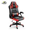 Factory Direct Sale Comfortable Big Size Wide Seat Height Adjustable Swivel Black Orange Leather Office Chair Gaming Chair