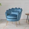 High Quality Luxury Solid Wood Velvet Fabric Metal Leg Design Cushion Seat Hotel Coffee Leisure Chair for Living Room Furniture