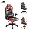 Factory Direct Sale Comfortable Big Size Wide Seat Height Adjustable Swivel Black Orange Leather Office Chair Gaming Chair