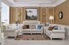 Quanu 61617 Royal luxury american chesterfield fabric living room 3 2 1 grey sofa set