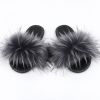 Fashion Faux Fox Fur Slippers for Lady