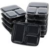 Dishwasher Safe 34oz Disposable Food Containers Lunch Box Leakproof 3 Compartment Reusable Meal Prep Containerr