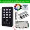 OBO Hands Door Access Control System Kit RFID Keypad + Power Supply + Electric 180KG Magnetic Lock Strike Door Locks for Home