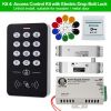 OBO Hands Door Access Control System Kit RFID Keypad + Power Supply + Electric 180KG Magnetic Lock Strike Door Locks for Home