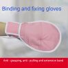 Pink Cotton Anti-Drawing Anti-Scratch Restraint Gloves For The Elderly And Patient Fixed Care With Sealing /Open Mouth