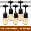 45 ft 15 LED Lamp holders S14 outdoor commercial festoon lighting string decoration connectable for courtyard cafe