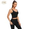 Women Longline Sports Bra Sports Tank Top with Built in Bra Workout Tank Top Fitness Running Gym Crop Top Removable Pad