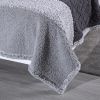 Factory Hot Sale Pieced Two Tone Sherpa Throw Polyester Blanket Two Layer