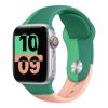 Dual Color Colorful Rainbow Laser Engravable Two Tone Silicone Watch Band Strap For Apple Watch Series 6 5 4 Wristband 38 40 42 44 mm