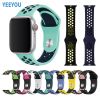 Dual color Breathable Silicone Sport Band Bracelet Watchband replacement Wrist Rubber Strap for Apple iWatch 38mm 40mm 42mm 44mm