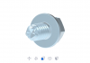 Slotted hexagon Huasi with five claw bolt w01 56 slotted hexagon Huawei head bolt full thread 1 / 4 Ã 3 / 8 / gr-5 j429 / 10B21 / blue white zinc