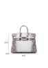 Gradient Himalayan Platinum Imported Nile Crocodile Leather Women's Handbag 25CM Support Customization