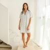 Ladies bamboo viscose short sleeve print shirtdress sleepwear nightwear dress