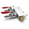 Aluminum 2 Way CO2 Distribution Manifold with Barb Check Valve for Beer Air Distributor Homebrewing