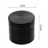 Spice Grinder, 2 inch 4 Layers Zinc Alloy Large Herb Manual Portable Grinder Mill, Black