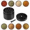 Spice Grinder, 2 inch 4 Layers Zinc Alloy Large Herb Manual Portable Grinder Mill, Black