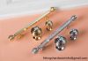 Modern Gold/black gold/white leather European Bedroom Crystal glass leather cabinet Handles and knobs