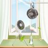 Tripod 3 Legs Air Cooler Battery Power Rechargeable Portable Mini Stand Fan with Lamp Remote Control for Tent Camping Household Office 2000mAh Flexible Storage