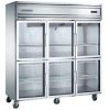 Factory direct sales convenience store double pass front and back open door freezer split beverage supply commercial display cabinet