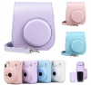 For Instax Mini 11 Camera Case PU Leather Soft Silicone Cover Bag for Fujifilm Polaroid Film Camera Bag with Shoulder Strap