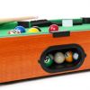 Pool Set- Billiards Game Includes Game Balls, Sticks, Chalk, Brush and Triangle-Portable