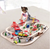 Educational Wooden Train Set with Electric Train Locomotive and Beech Wood Railway Track