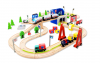 Educational Wooden Train Set with Electric Train Locomotive and Beech Wood Railway Track