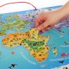 Educational Wooden World Map Magnet Puzzle Toy