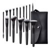 Wholesale Price 15pcs Black Make up Brush Set Professional Vegan Hair Cosmetic Brushes