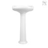 Bathroom sanitary ware rectangle glassy white oval CUPC certified floor-standing pedestal sink