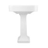 Bathroom glassy white ceramic porcelain rectangle freestanding pedestal sink