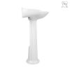 Bathroom sanitary ware rectangle glassy white oval CUPC certified floor-standing pedestal sink