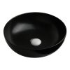 Bathroom Matte Black Ceramic Porcelain Countertop Round Vessel sink wash basin