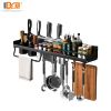 Wall Mounted Spice Racks Metal Aluminum Organizer Rack Shelf Storage Rack For Kitchen Storage