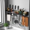 Wall Mounted Spice Racks Metal Aluminum Organizer Rack Shelf Storage Rack For Kitchen Storage