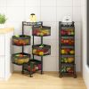 Kitchen Household Multipurpose Adjustable 2 3 4 5 Tier Basket Holder With Pulley For Furit