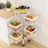 Kitchen Household Multipurpose Adjustable 2 3 4 5 Tier Basket Holder With Pulley For Furit