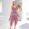 Women Deep V-Neck A-Line Empire Waist Party Cocktail Bridesmaid Dress