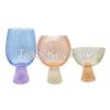 Colorful Vertical Stripe Glass Cups Set