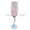 Curved Blue Stem Vintage Wine Glasses