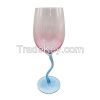 Curved Blue Stem Vintage Wine Glasses