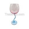 Curved Blue Stem Vintage Wine Glasses