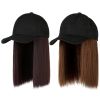 chemical fiber two in one wig cap short straight hair wig hat