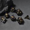 Black Edge with Teal Scale Edge 7 PCS Dragon Scale Metallic DND Die for Dungeons & Dragon D&D Game Metal dice