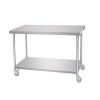 Stainless steel workbench double-layer custom kitchen operation tablerack commercial lotus table cutting table packaging table 