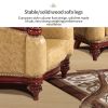 European leather sofa neo-classical villa high-end luxury living room large solid wood cowhide furniture