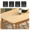 Scandinavian all solid wood dining table multiple colors to choose from modern minimalist rubber wood table and chairs set.